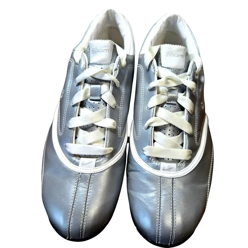 Nike Zoom Women's 10 Silver Athletic Tennis Shoes Cleats